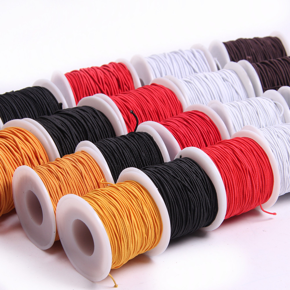 50meters Elastic Nylon Beading Cord Thread 0.8 1 1.2 1.5 mm Strong Stretch Necklace String Wire Bracelet DIY Jewelry Findings