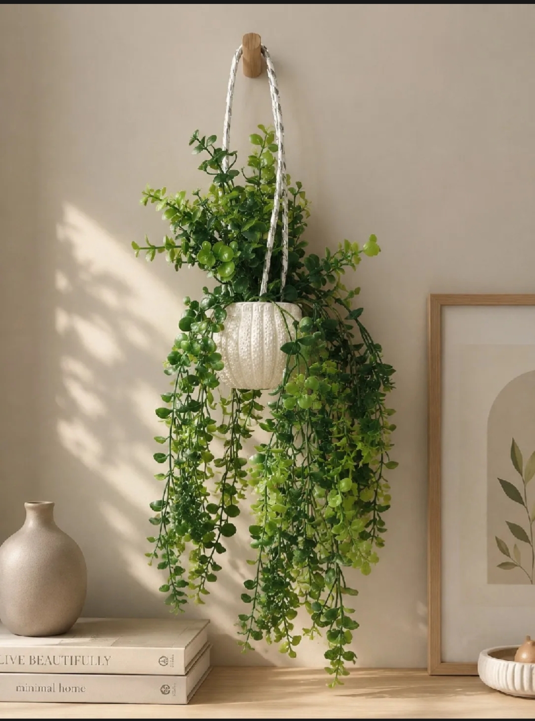 Green Artificial Hanging Plant 20 Inches Height Best for Home , office and event decor