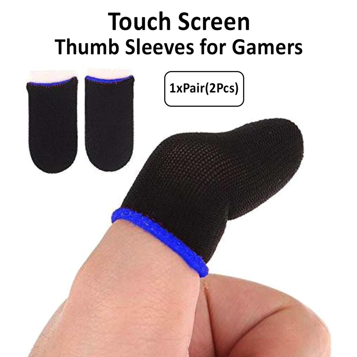 1 Pair (2Pcs) of Mobile Touch Screen PUBG Triggers Fire Button/Anti-Sweat Breathable Thumb Gloves Finger Sleeves For Smooth Gaming Experience Free Size Fits All