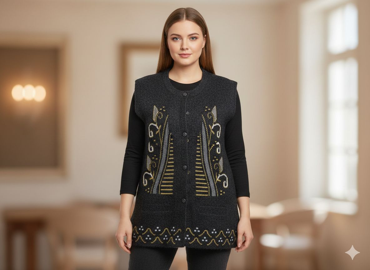 Crystal Wool ladies Sweater without Sleeves