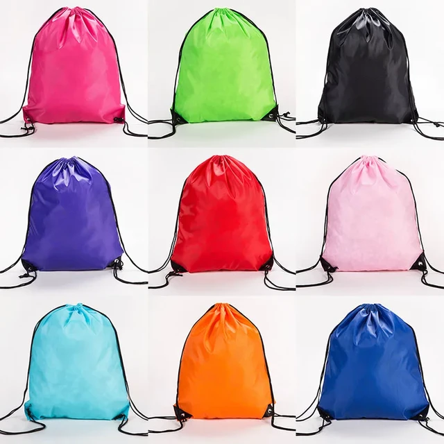 Waterproof Gym Bag Drawstring Sack Fitness Travel Outdoor Backpack DIY Daybag Shopping Bags Swimming Basketball Yoga Sports Bags