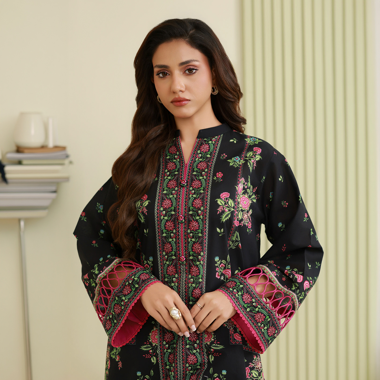 Zellbury Unstitched 2 Piece Lawn Shirt Shalwar - 0865 Suit For Women - Cambric Bottom No Dupatta - Essential Unstitched Collection - Unstitched Fabric For Women - Summer - Aug Arrivals