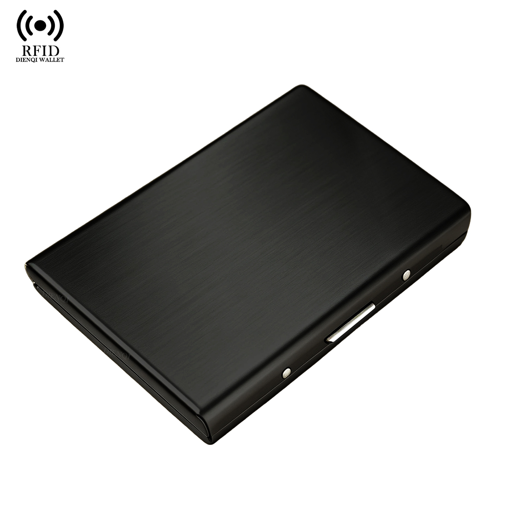 Rfid Credit Card Holder Metal Slim Bank Visit Cardholder Bifold Wallets Male Purse Short Wallet Choice Valet Billetera Hombre