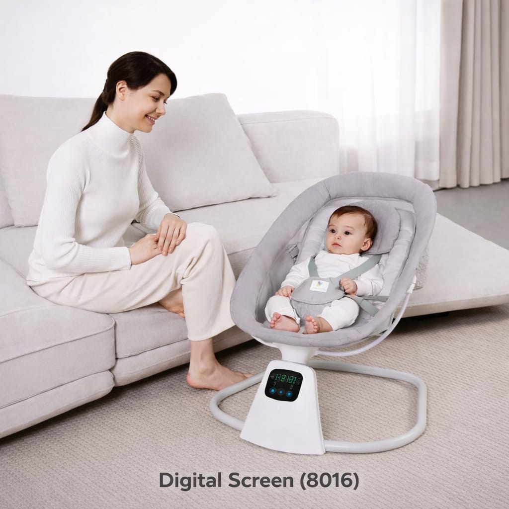 Electric Baby Cradle Bassinet Swing Seat with Bluetooth & Remote Control