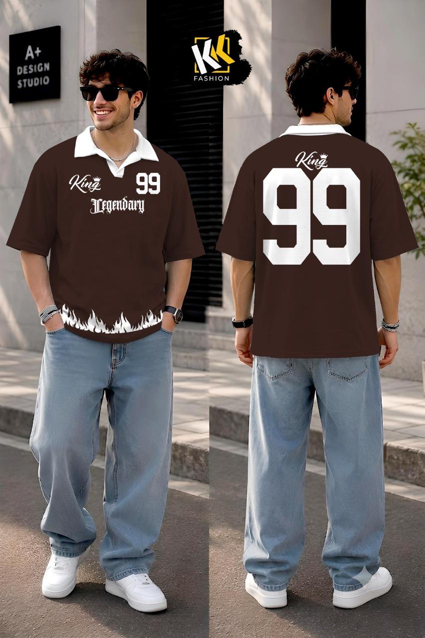 Men's Jhoney Coller printed Oversized T Shirt/Old Money Style T Shirt/Polo Style T Shirt