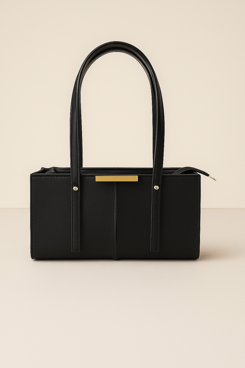 Trendy Women’s Shoulder Bag 💖 Premium Faux Leather Handbag 👜 with Gold Detailing ✨ Fixed Strap & Top Handle Carry