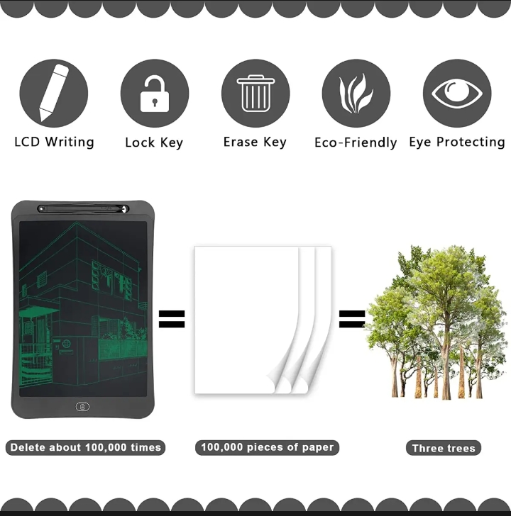 GAZA TOY MULTI  COULOR LCD Writing Tablet Electronic Slate E-writer
Digital Memo Pad Erasable Writing Board
Learning Toys And Gadgets For Educational And
Daily Life Routine Notebook Purpose - 
8.5 Inch