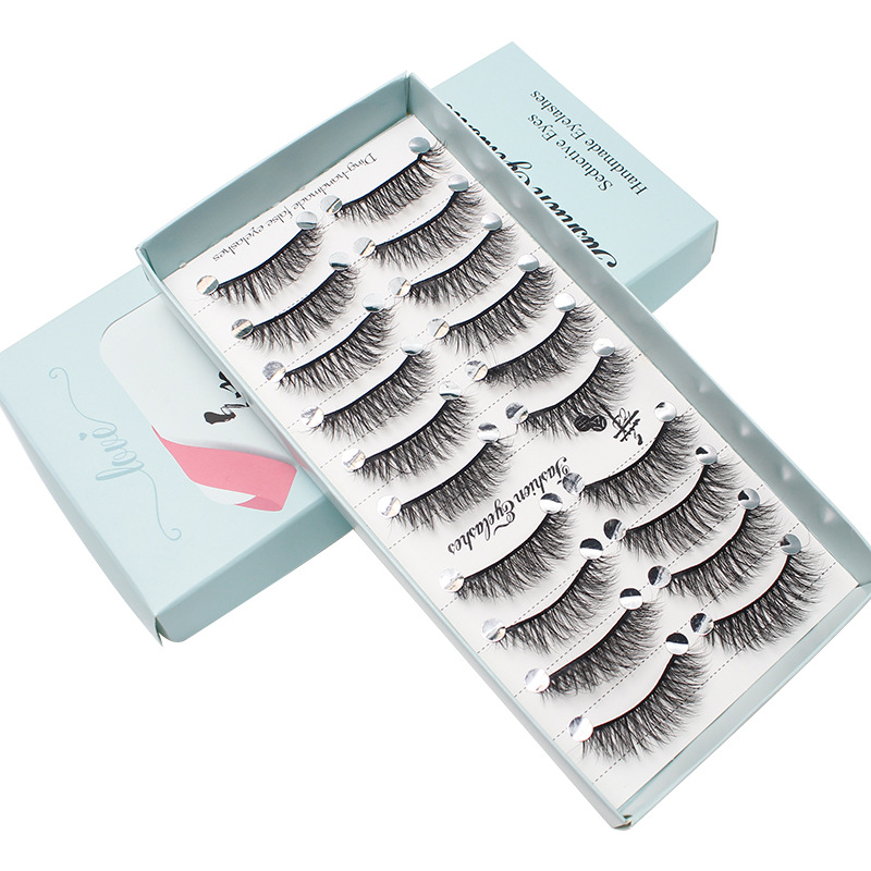 Wispy Curl False Lashes 10 Pairs Lightweight Natural Look - Crescent Shape | Black Imported
