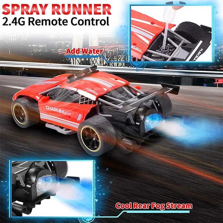 speedy racing drift rc cars toy with cool LED spray light
