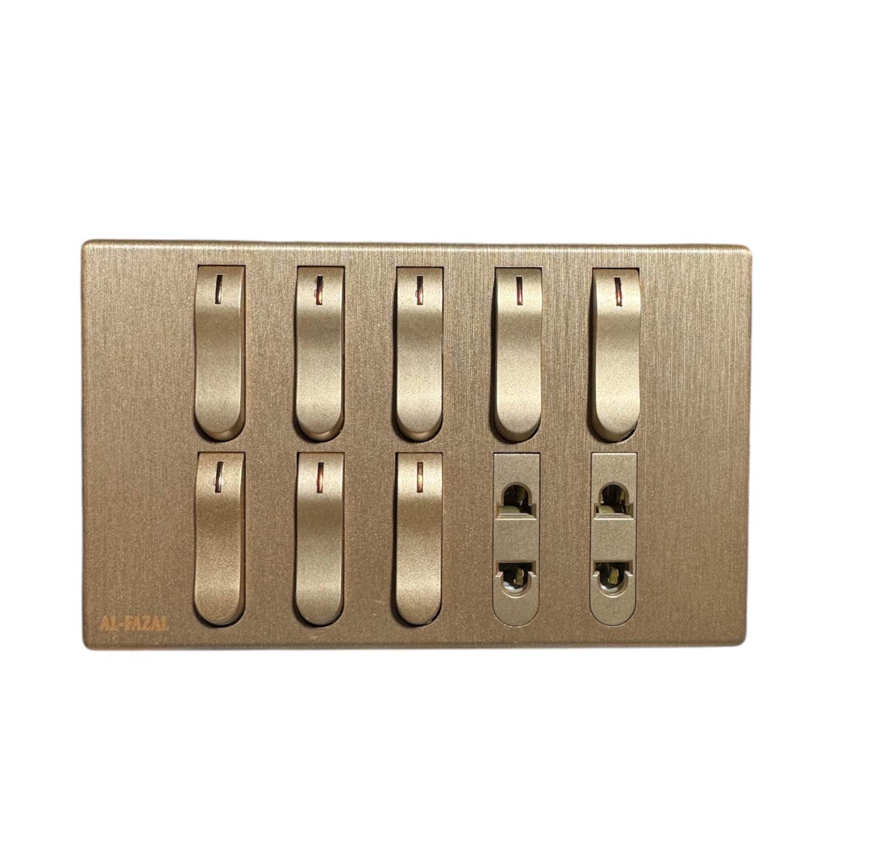 8 Switches+2 Sockets China Fitting Board Plate Golden Color GALAXY ...