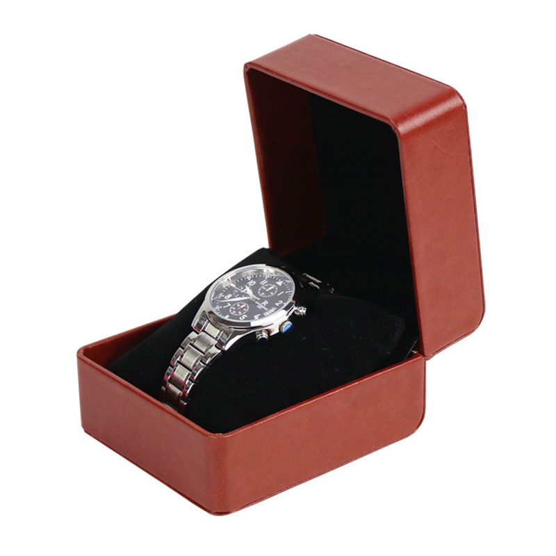 Vintage PU Watch Case Leather Watch Storage Box Stylish Watch Container ...