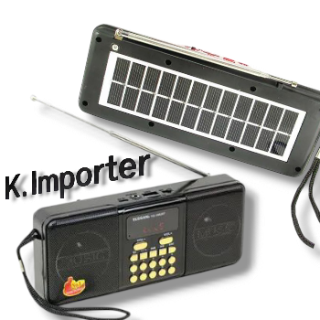 L. K. IMPORTER Yuegan YG-1880BT YG 1880 Portable Double Speaker Digital Auto Search Solar Charging Am Fm Radio With Many Speakers