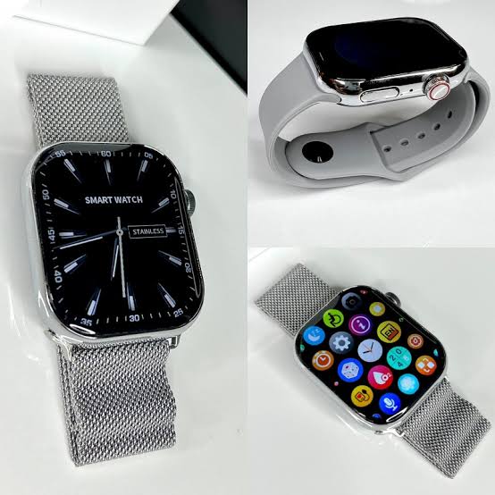 Watch 9 Max Smart Watch | Stainless Steel | Chain Edition | Dual Strap For Men Women | Big 2.19" Full HD Touch Display Screen | BT Calling & All Types Fitness Tracking Features