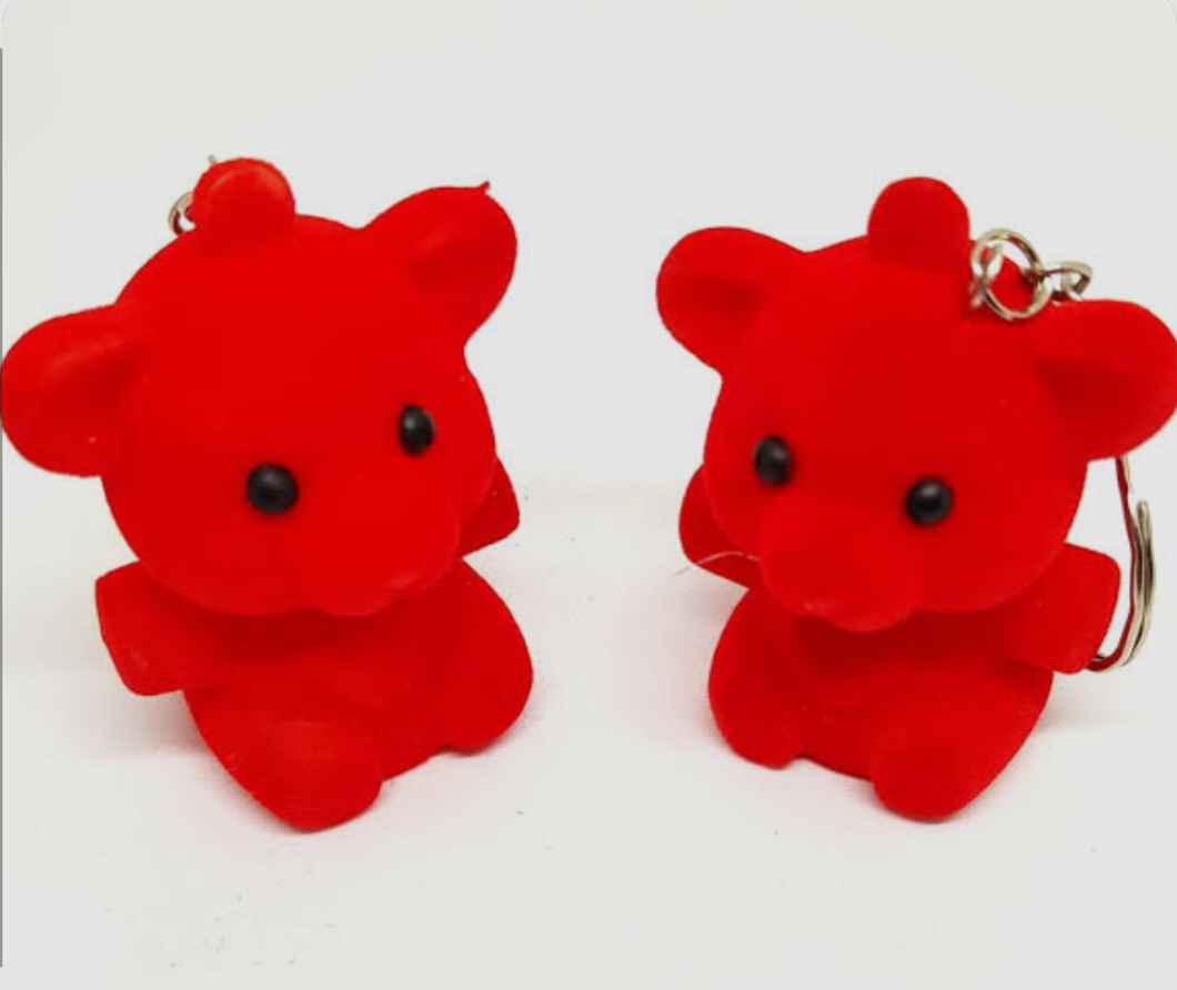 Pack of 1) Red Teddy Bear Chu Chu Key Ring Keychain Keyring Grafting ...
