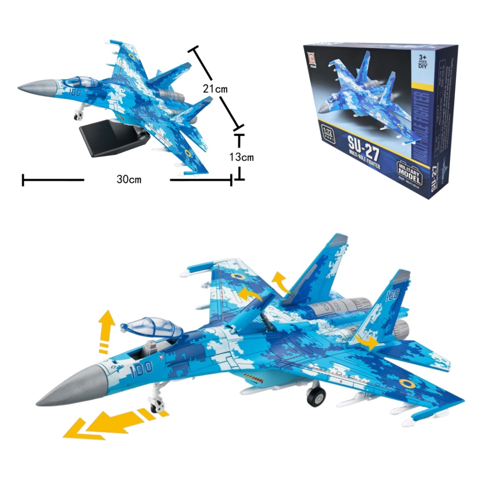 1:72 Creative  Series Sukhoi Su-27 Flanker Fighter Building Blocks Multi-Role Heavy Jet Model Toys For Boys Xmas 