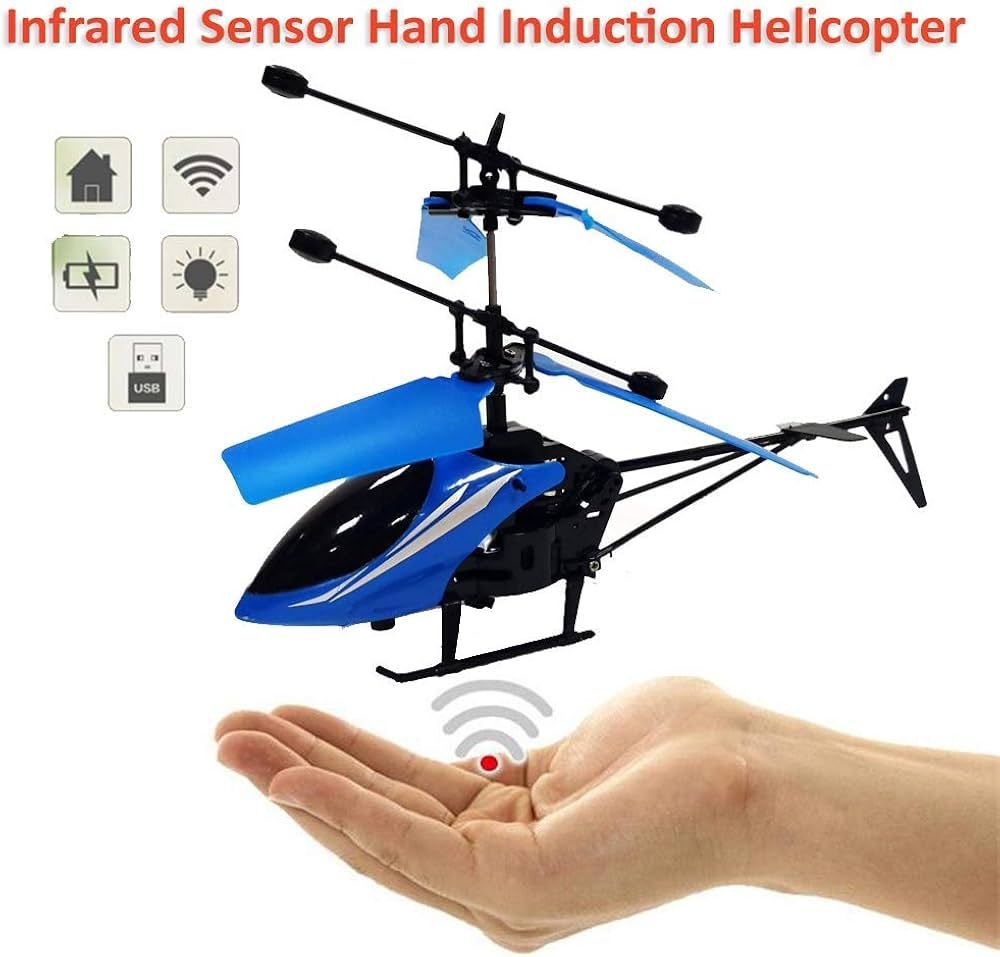 Remote Control Velocity Flying Helicopter With Unbreakable Blades Infrared Sensors & Light, 2D/2.5D Transmitter | Red |, Kid