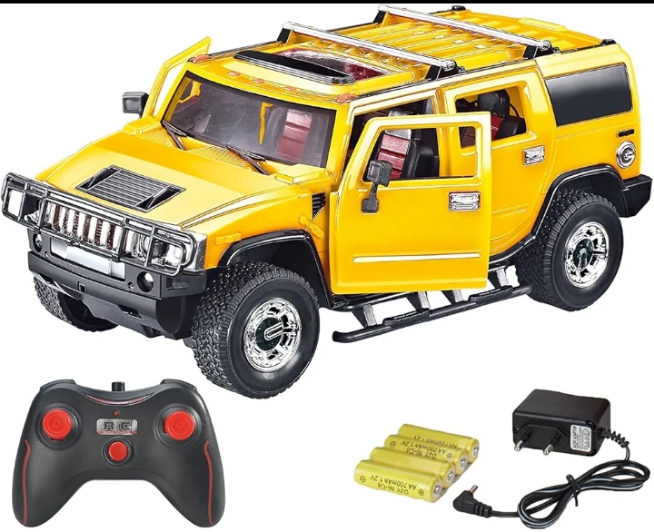 AMAFLIP RC Car Rechargeable Remote Control Hummer Racing Car Toys with Opening Doors & Glowing Lights for Boys Kids Girls, Sports Car for Kids (Multicolor) (Latest 2023)