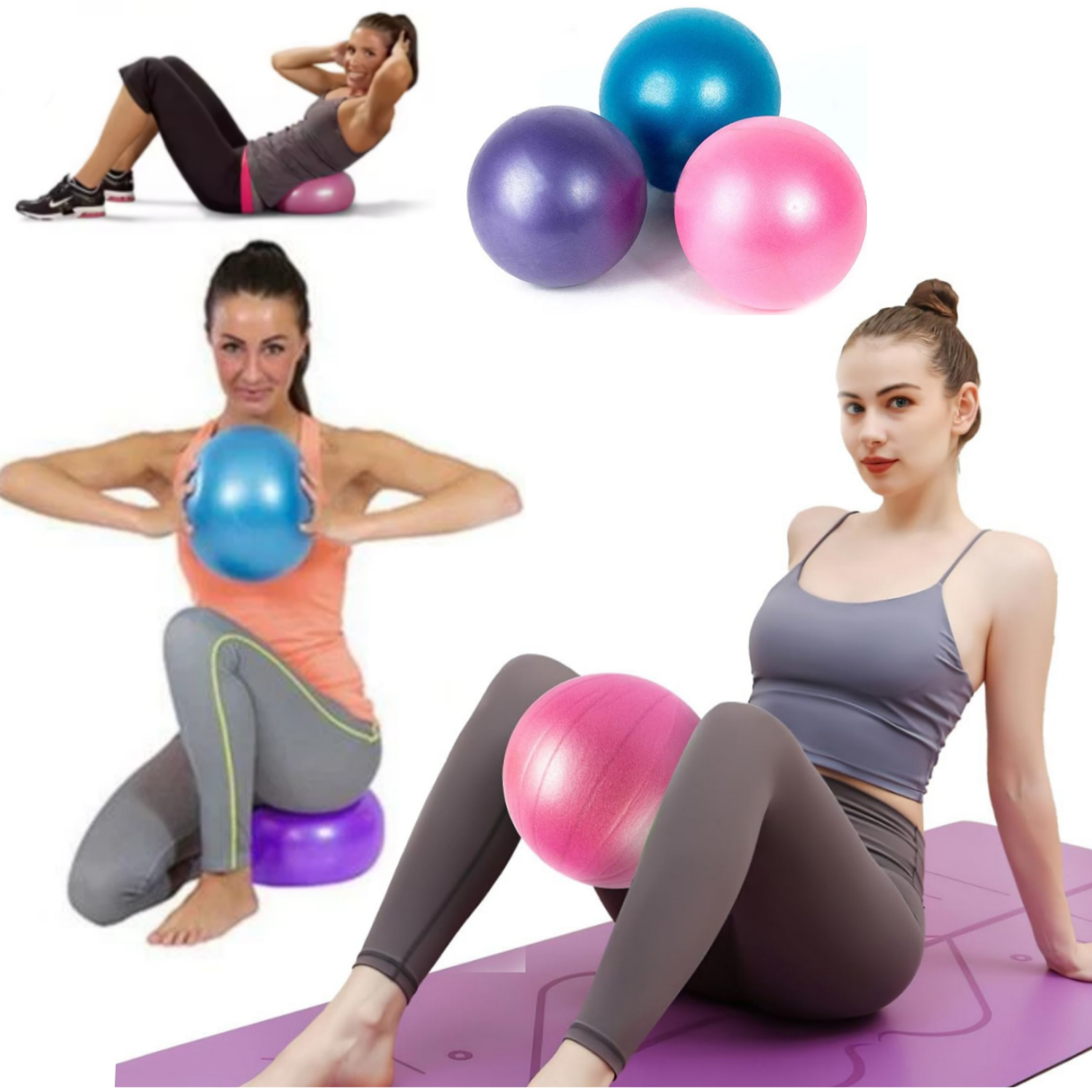 25cm Yoga Ball Exercise Gymnastic Fitness Pilates Ball Balance Exercise Gym Fitness Yoga Ball Indoor Training Yoga Ball Core Physical Therapy and Balance improving at Home, Gym & Office
