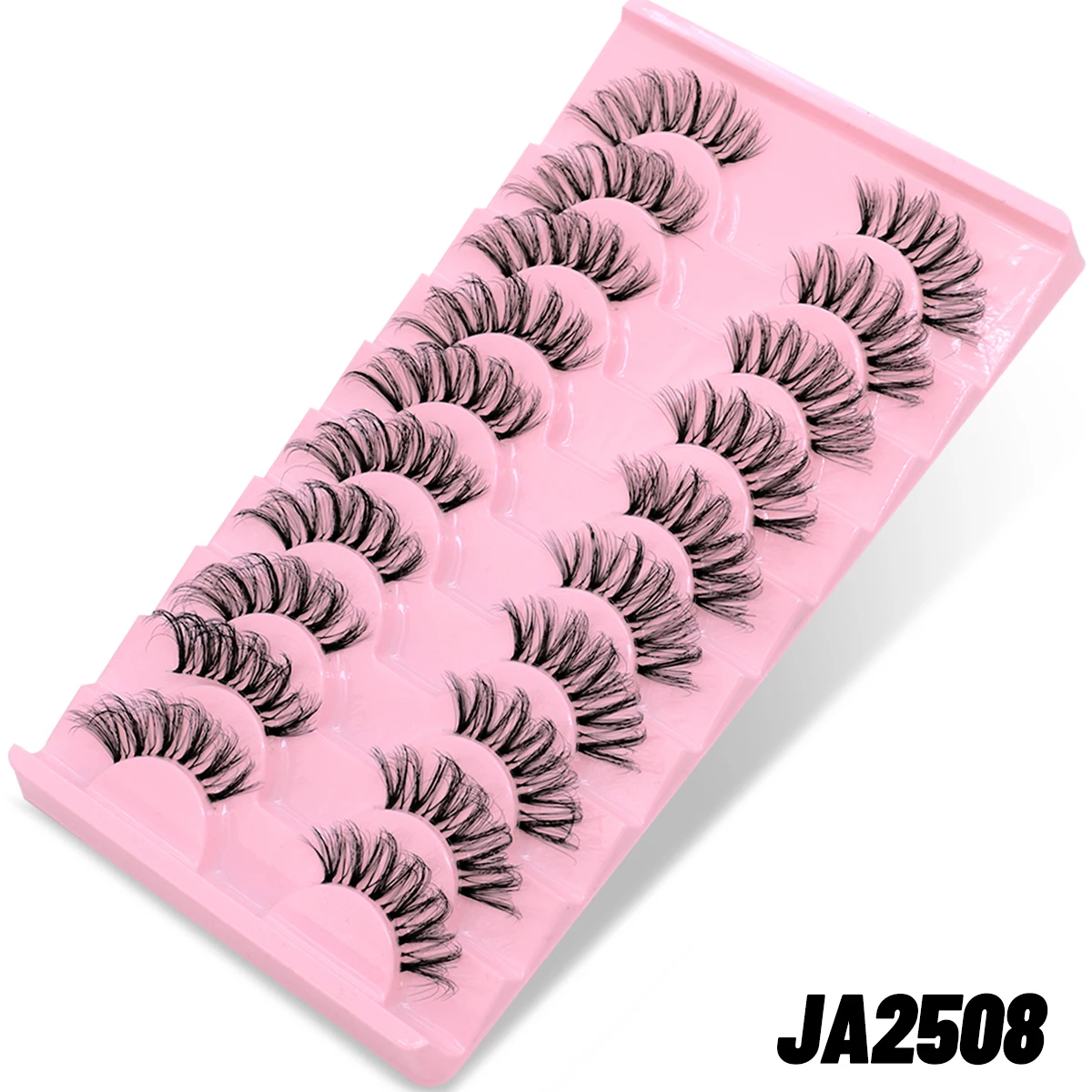 GROINNEYA Half Lashes Soft Natural Cat Eye Lashes Natural Look Nvisible Band Eyeashe Half Fake Eyelashes Fluffy Eyelashes