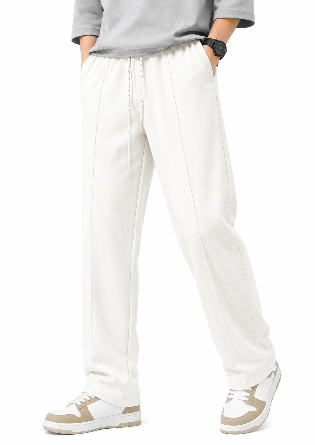 Men's Baggy Lining Trouser Old Money Style Trouser /Korean Style Trousers, Loose Fit Trousers Wide Leg Trouser.