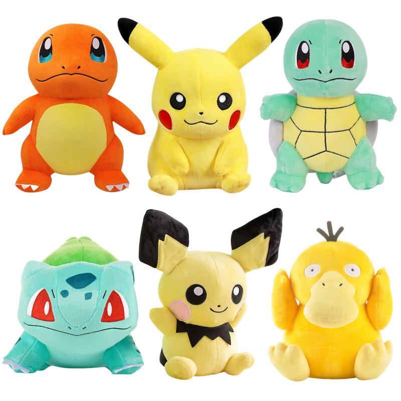 2026Pokemon Stuff Plush Toys Kawaii Pikachu Pichu Charmander Squirtle Psyduck Anime Soft Dolls Doll Kids Birthday Christmas 