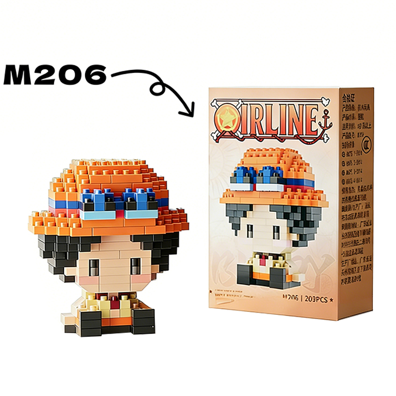 ONE PIECE Sun God Nika Luffy Micro Building Block Chopper Ace Buggy 3D Anime Model Assembly Mini Bricks Figure Toys For 