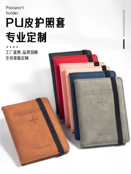 Passport Holder Wallet RFID Blocking Leather Travel Card Passport Cover Case Multiple Color by little Wardrobe