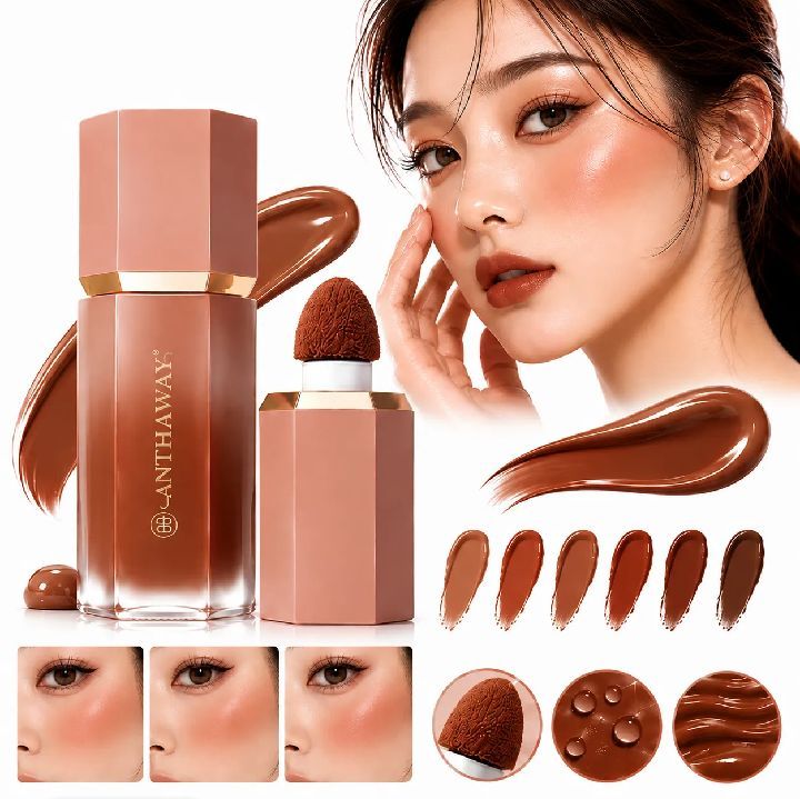 Liquid Blush & Lip Tint with Cushion Applicator – Long-Lasting Natural Glow