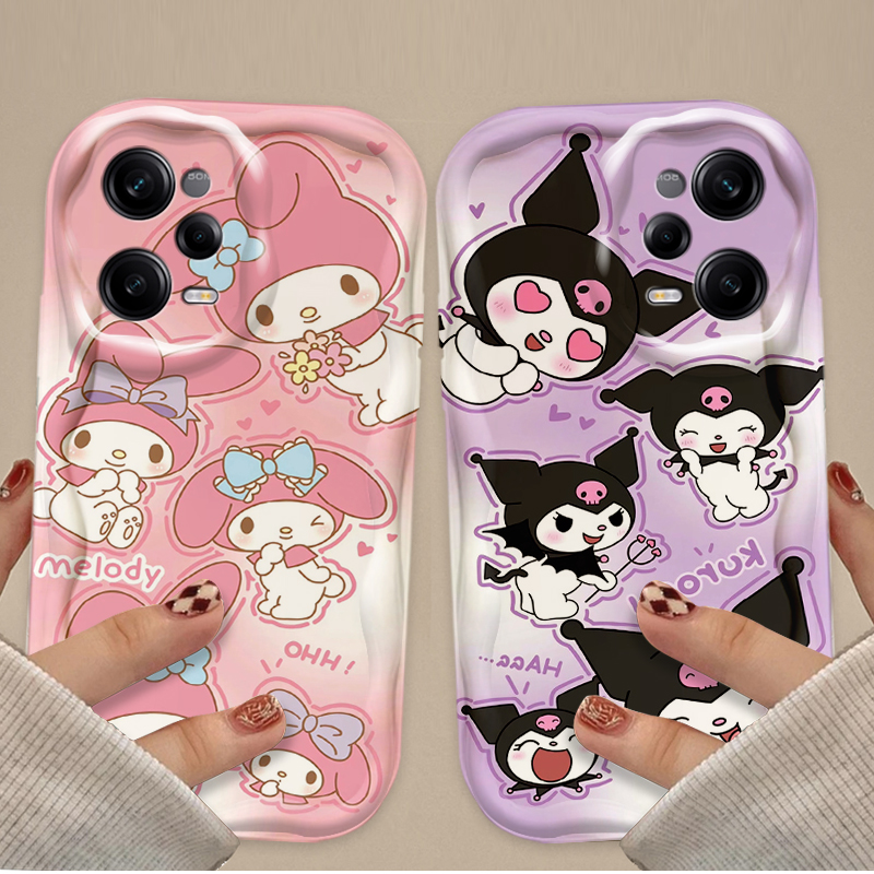 3D Sanrio Kuromi Hello Kitty Melody Wave Case for  Redmi Note 15 14 13 12 11 10 9 Pro Plus 4G 5G 14S 12S 11S 10S 9S Cover