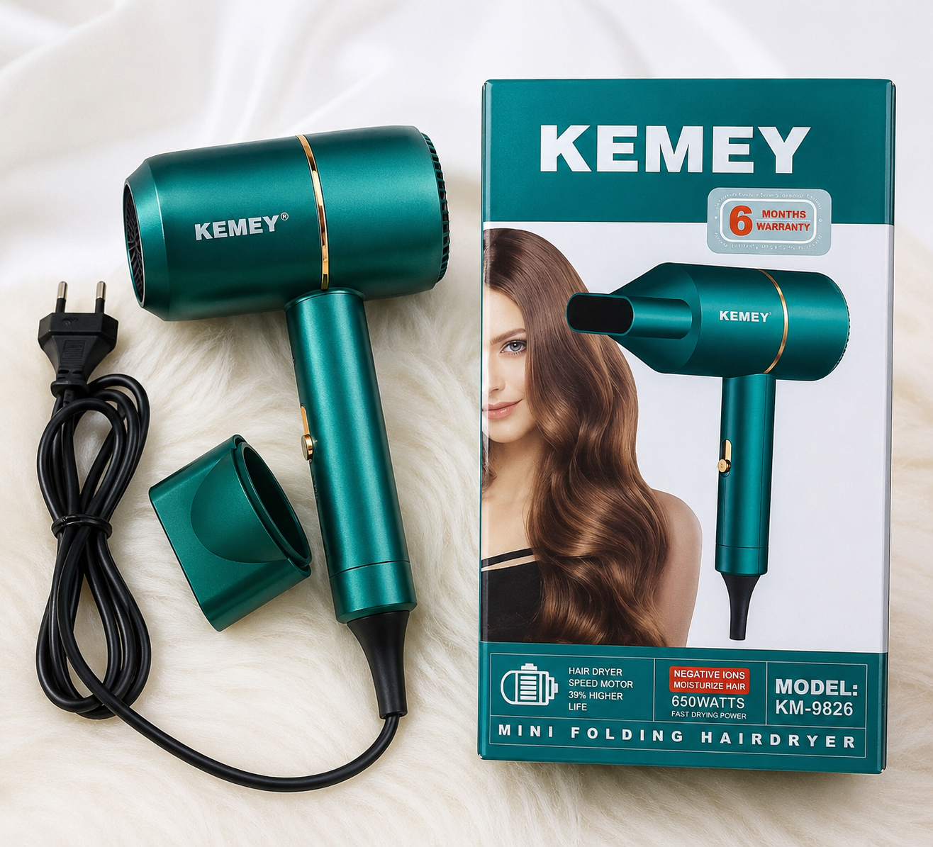 Mini Folding Hair Dryer | 650W Fast Drying | Negative Ion Technology | Portable Professional Hair Dryer