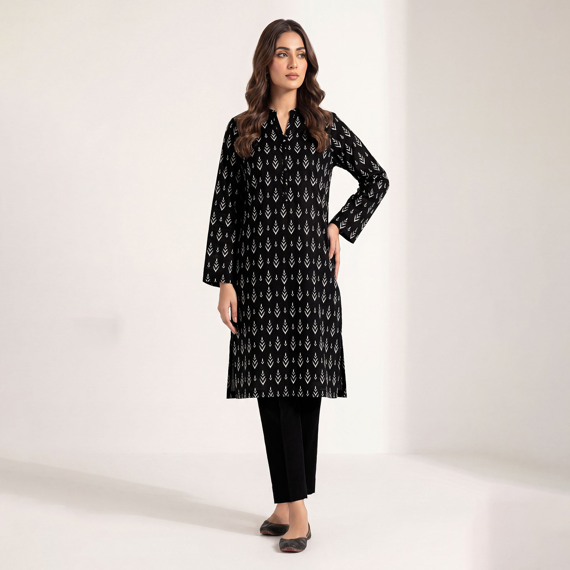 Kleren 2 Piece Unstitched or Stitched Printed Lawn Suit for Women with Printed Lawn Shirt Fabric and Plain Cotton Trouser Fabric - Summer Collection 2026 - Design code : Aroma A-58
