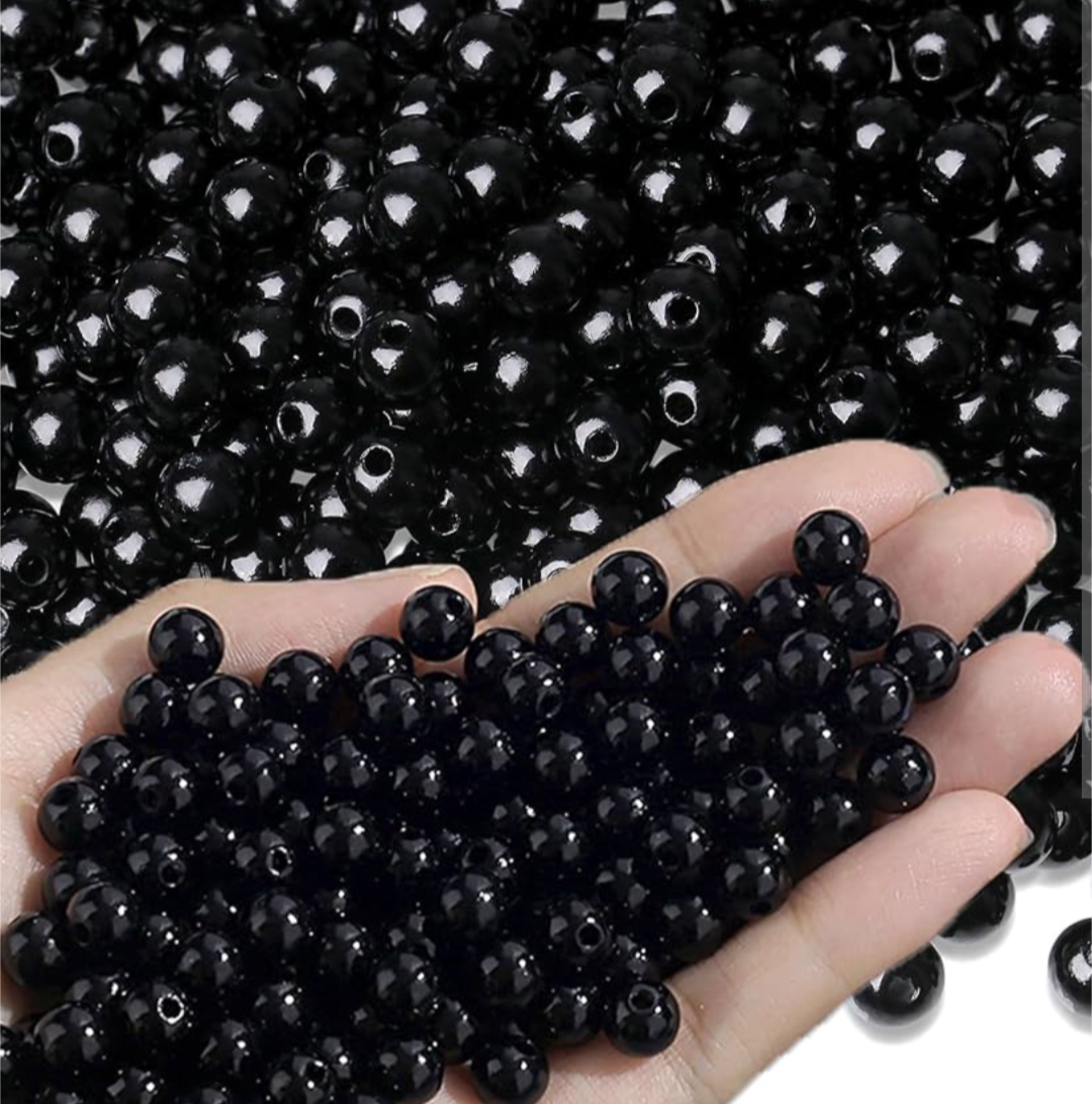 Black pearl beads | pack of 250 beads used in jewellery making and other bracelet works