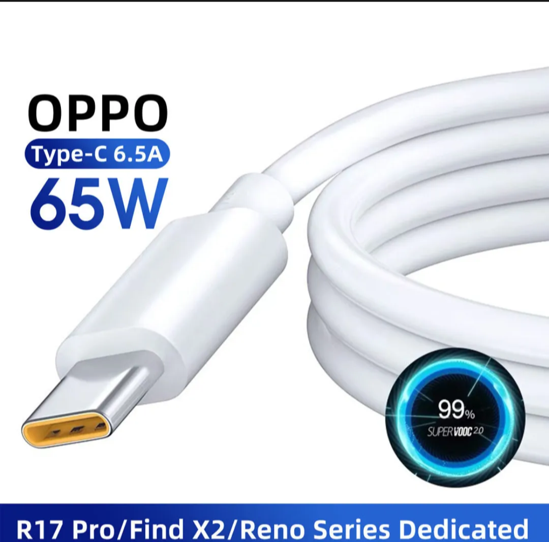 OPPO Original SUPERVOOC / VOOC Type-C Fast Charging Cable - 80W / 65W High Speed Data Cable (8A)