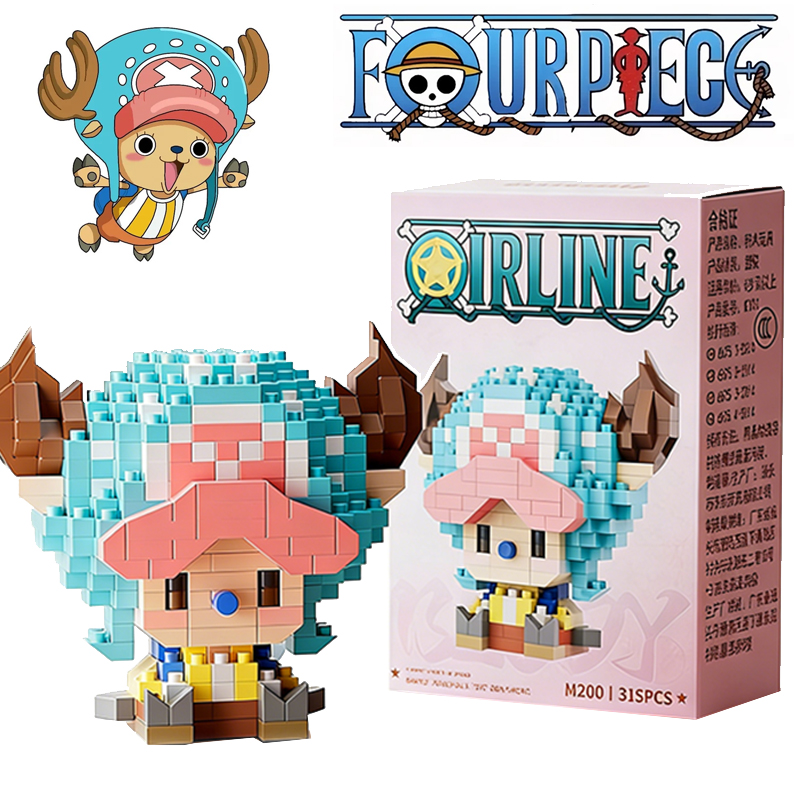 NEW Anime Building Block Chopper Buggy  Assembly Micro Building Block Zoro Robin Character Model Mini Bricks Figure Toy For 