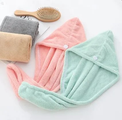 Quick Dry Bath Hair Drying Towel Head Wrap Hat Super Absorbent Shower Cap For Women And For Girls (Randem Colors)