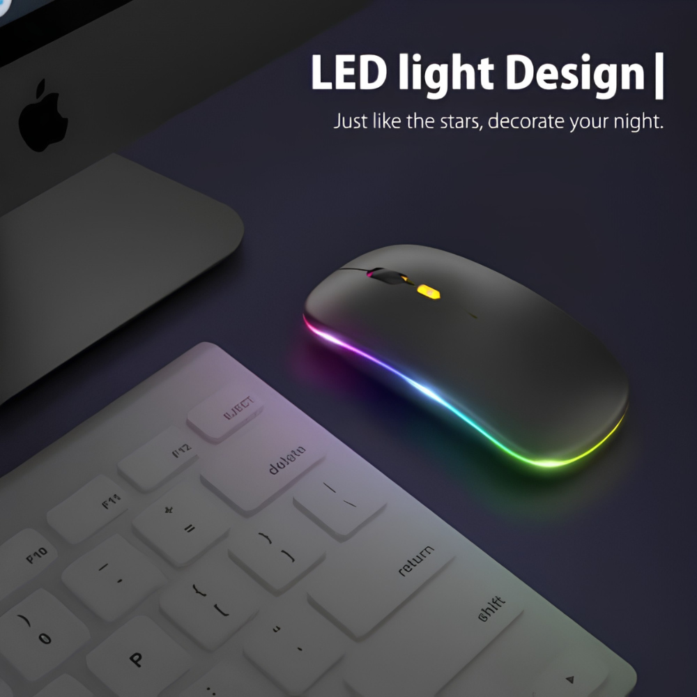Wireless Gaming Mouse RGB W10 with 6 Buttons & 3-Levels DPI Control - Breathing LED Light 2.4G Optical Wireless Mouse & Side Buttons for Girls PC, Gaming, Laptop, Pubg, Mobile, Pad, OS, Windows