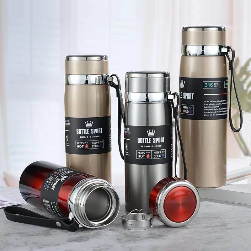 Hot & Cold Water Bottle 1000ml, Stainless Steel Insulated Water Bottle, Vacuum Water Bottle for Office, School, Girls & Men, Sports Water Bottle for Gym, Travel & Use, Water Bottle for Hot & Cold Temperature, Reusable Drinking Bottle, Easy Carry