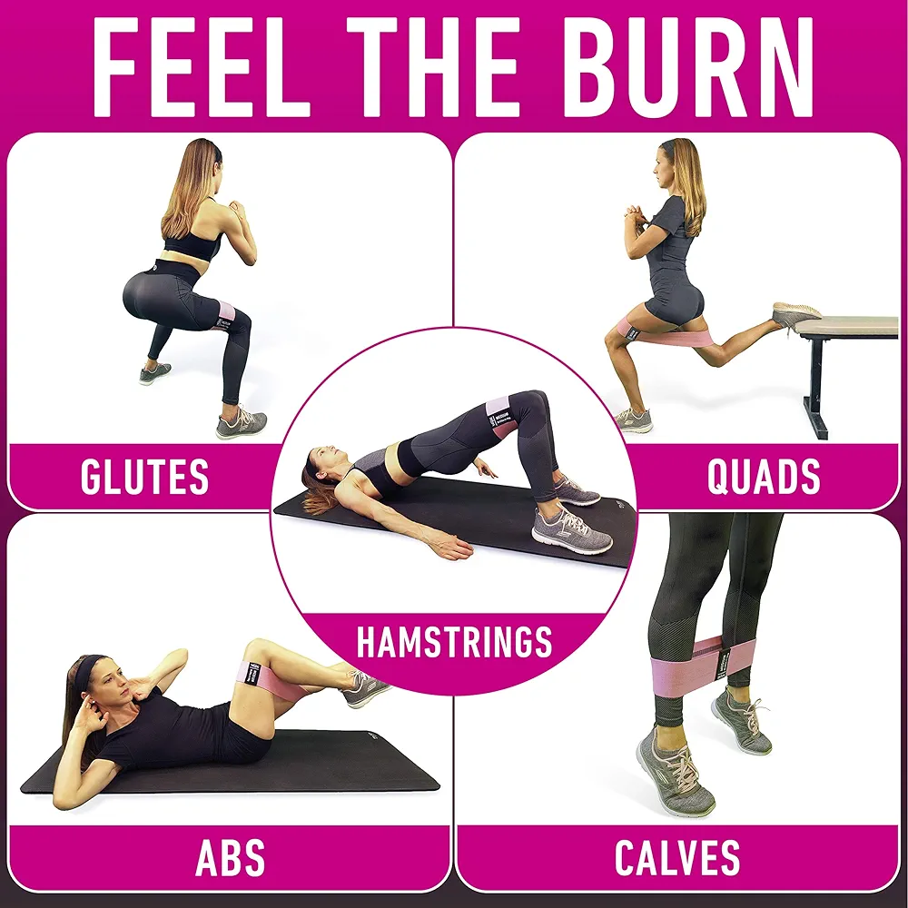 Fabric Resistance Bands for Working Out - Exercise Bands for Women and Men, Bands for Legs and Thai, Yoga, Pilates, Rehab, Fitness and Home Workout