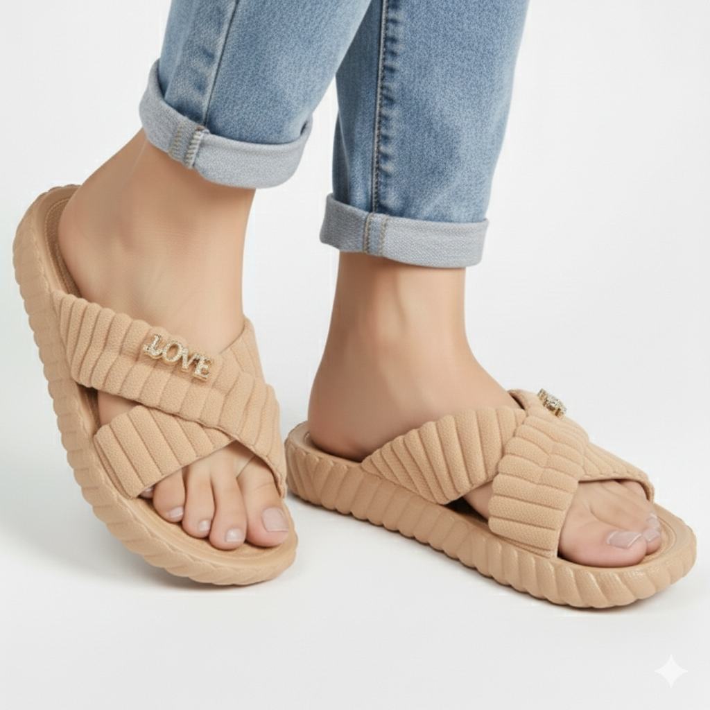 Ladies Soft Nylon Slippers for Home – Comfortable Lightweight Indoor Footwear – Anti-Slip Durable Daily Use House Chappal for Women