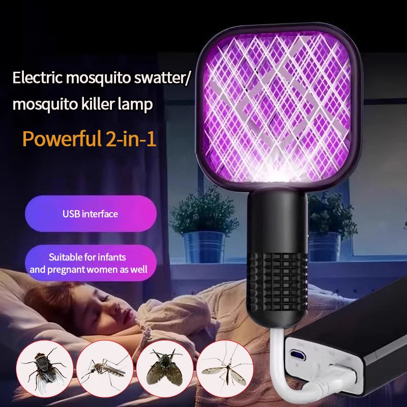 Electric Mosquito Racket/Killer Handheld Electric Fly Swatter Mosquito Anti Racket Bat with UV Light Racket Mini Electric Mosquito Repellent for Indoor & Outdoor