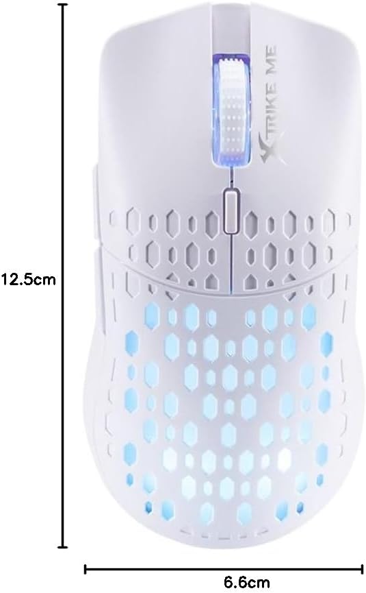 XTRIKE ME GM209W RGB Gaming Mouse - Optical Sensor 8,000 DPI - Lightweight Only 65G (White)