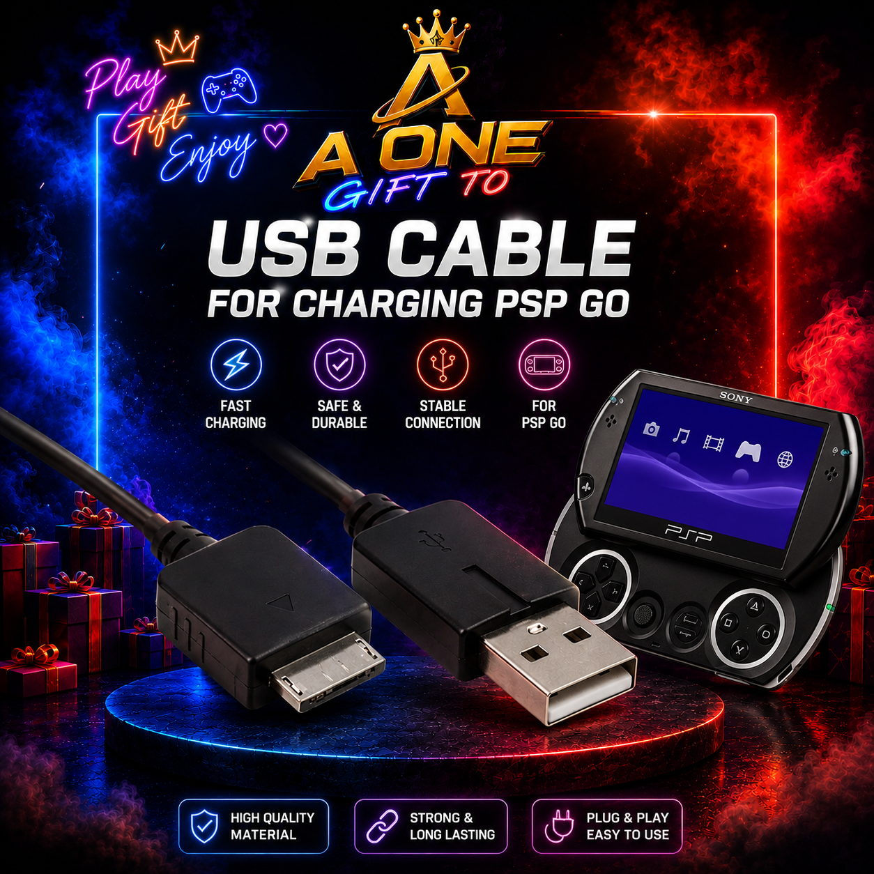USB Data Charge Cable For PSP GO Charger Cable Data Transfer Charging Cord Line For Sony PSP Go Game Accessories