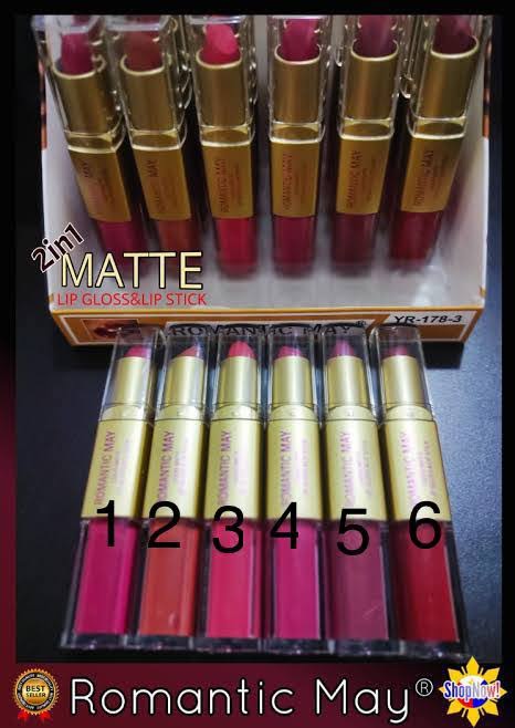 Matte Lipstick 2in1 pack of 6pcs