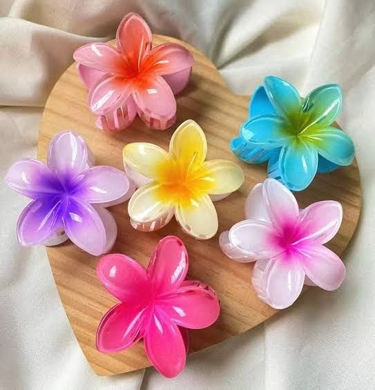 KLAIZELA New Matte Flower Hair Clip matte Color Hair Claw For Women-Girls