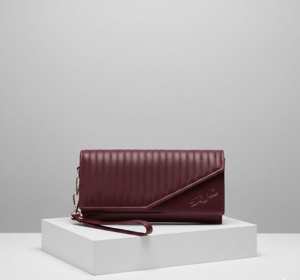 Fancy Hand Clutch for Girls & Women | Long Purse Wallet with Wristlet | Stylish Ladies Clutch Bag