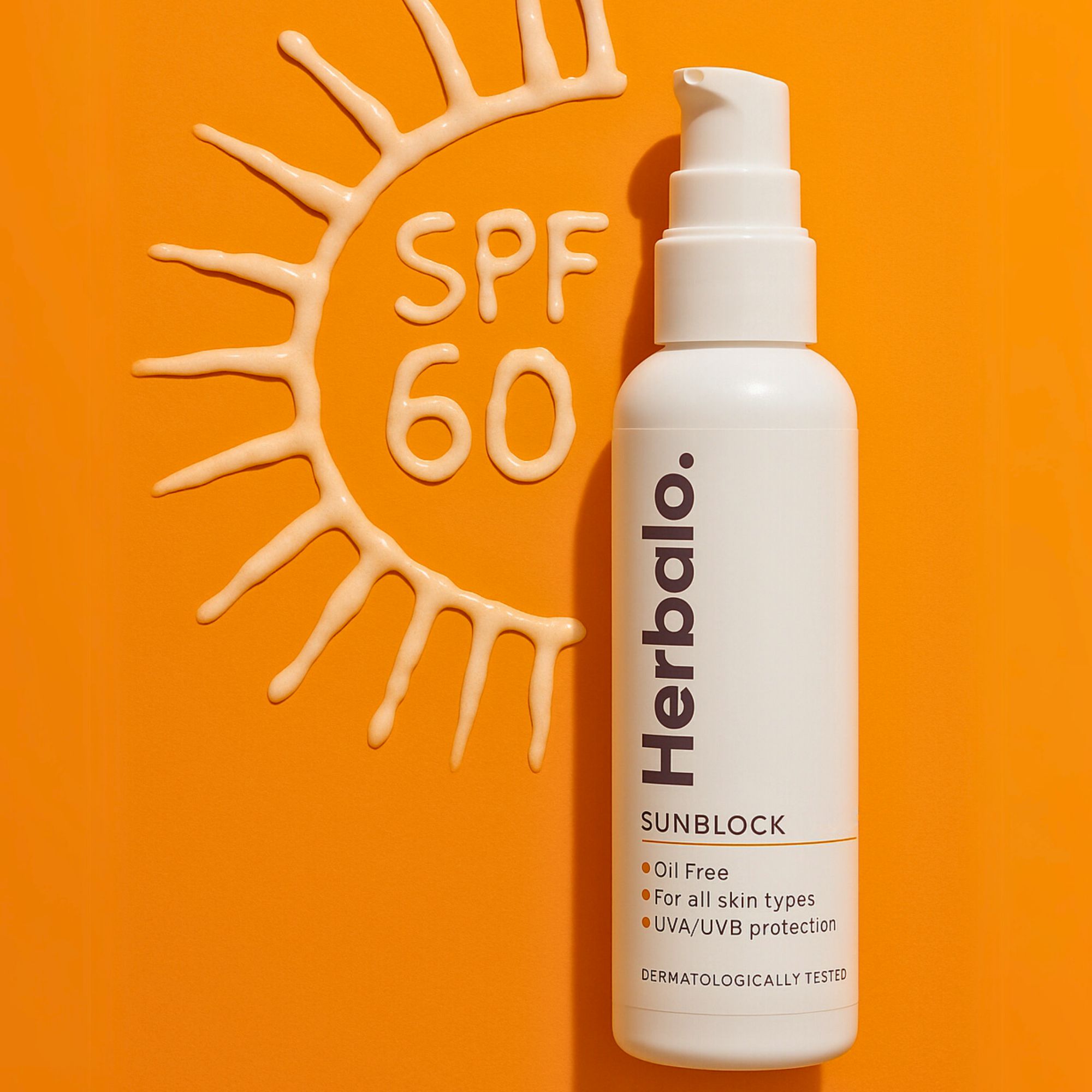 Herbalo - Sunblock SPF 60 for Ultimate Sun Protection – Protects Skin from UV Damage, Prevents Dark Spots & Premature Aging  130ml