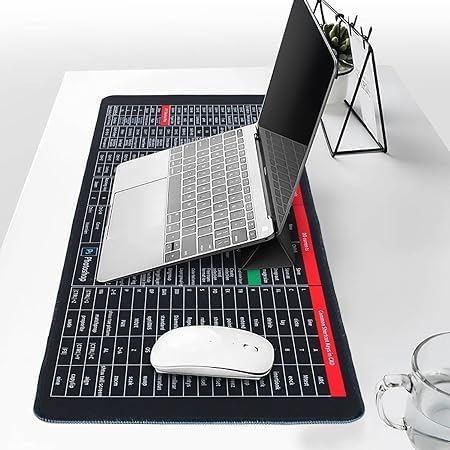 Keyboard Shortcut Mouse Pad 800x300mm | Excel Shortcut Keys Cheat Sheet Reference Guide | Large Gaming Mouse Pad | Computer Learning Desk Mat for Beginners & Students | Office Productivity Workspace | Non-Slip Rubber Base