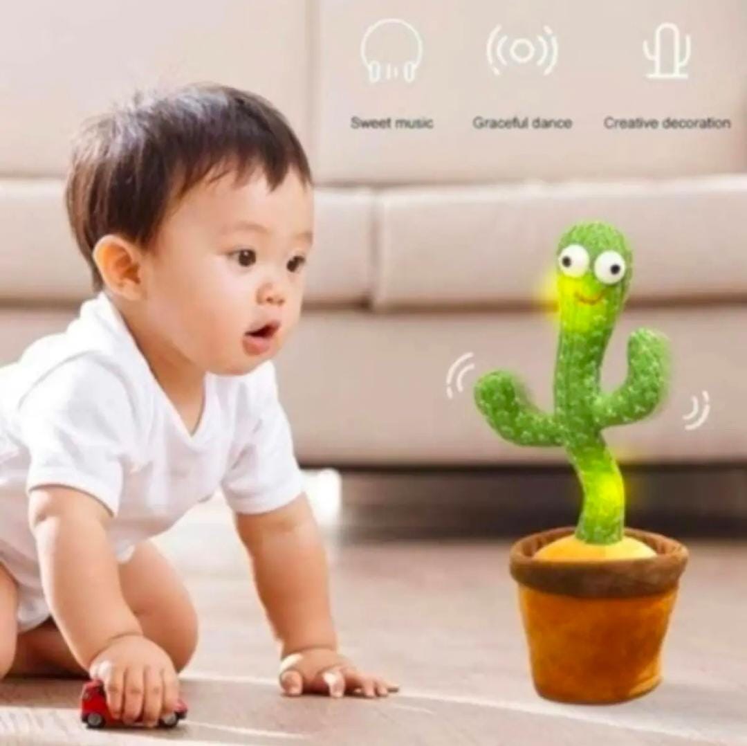 Rechargeable Dancing Cactus Toy – With Recording, Singing, Talking & Lighting