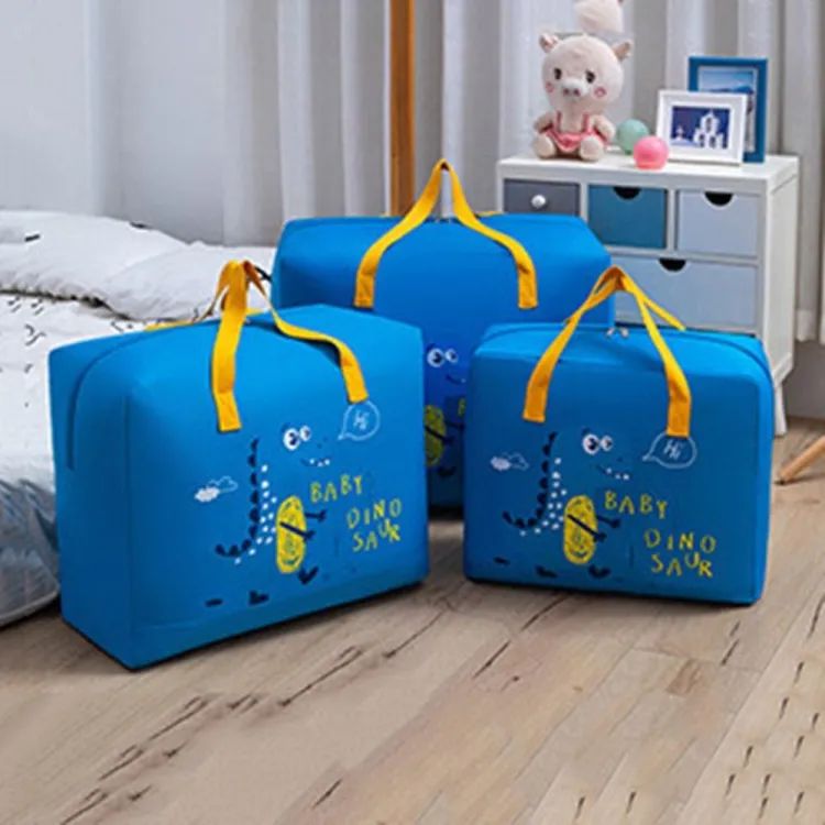 PACK OF 3 - Portable Multi-function Storage Bags Clothes Blankets Closet Organizer Moving Tote Bag Zipper Sac Durable Handbag Luggage Pack