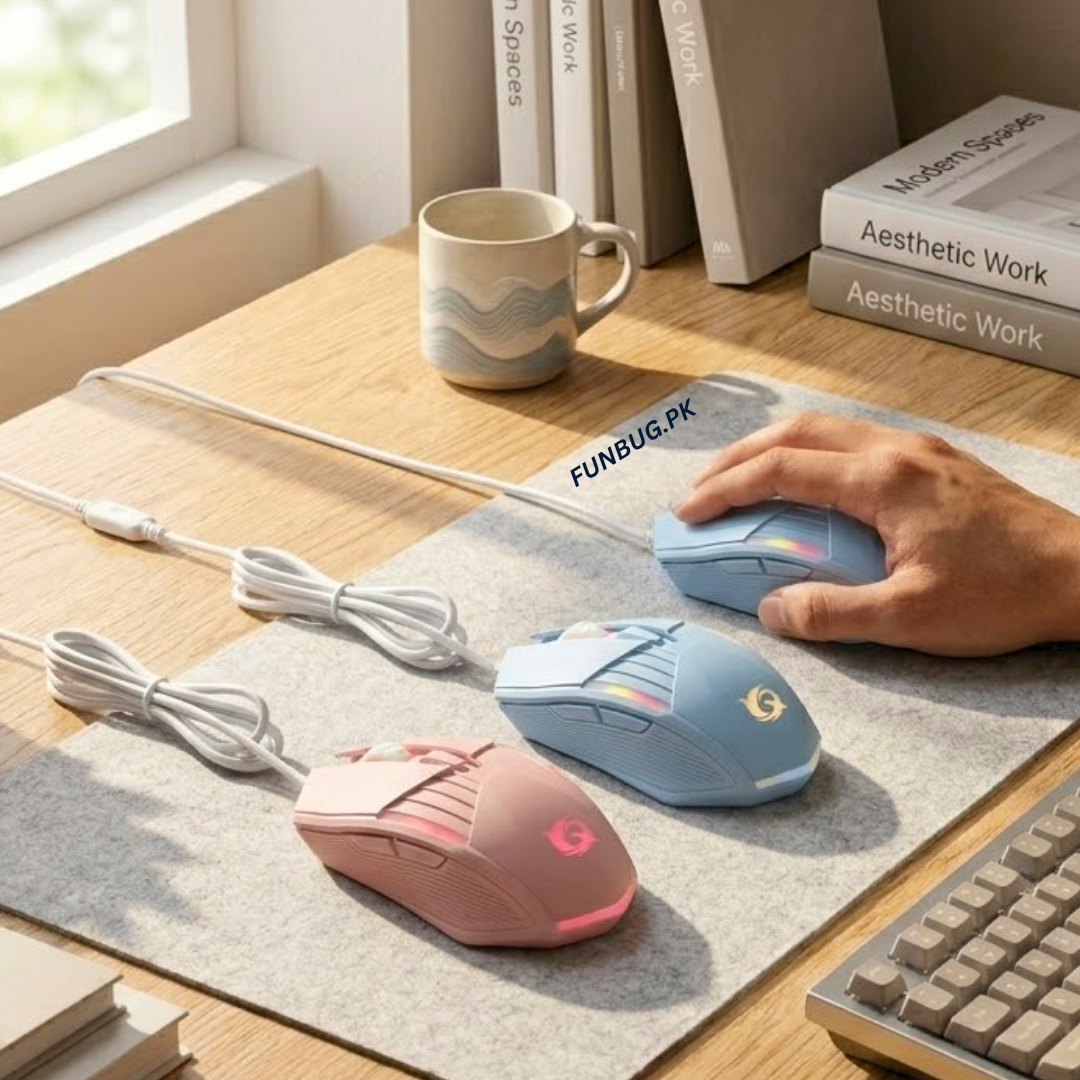High Performance Ergonomic Gaming Mouse with 6 Programmable Buttons & RGB Breathing Lights | Silent Clicks, Adjustable 3200 DPI, 1.5M Fiber Wire Optical Mice for PC, Laptop, Pubg Mobile with FREE MousePad by FunBug